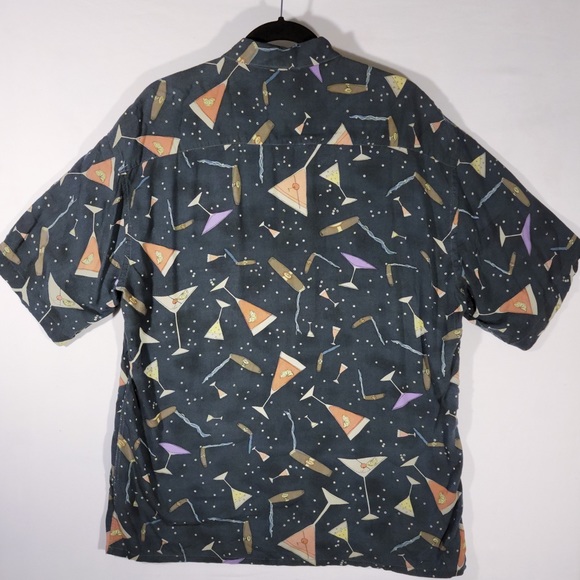 SOLD Campia Moda Men's Vintage Blue Martini Shirt - Picture 5 of 7